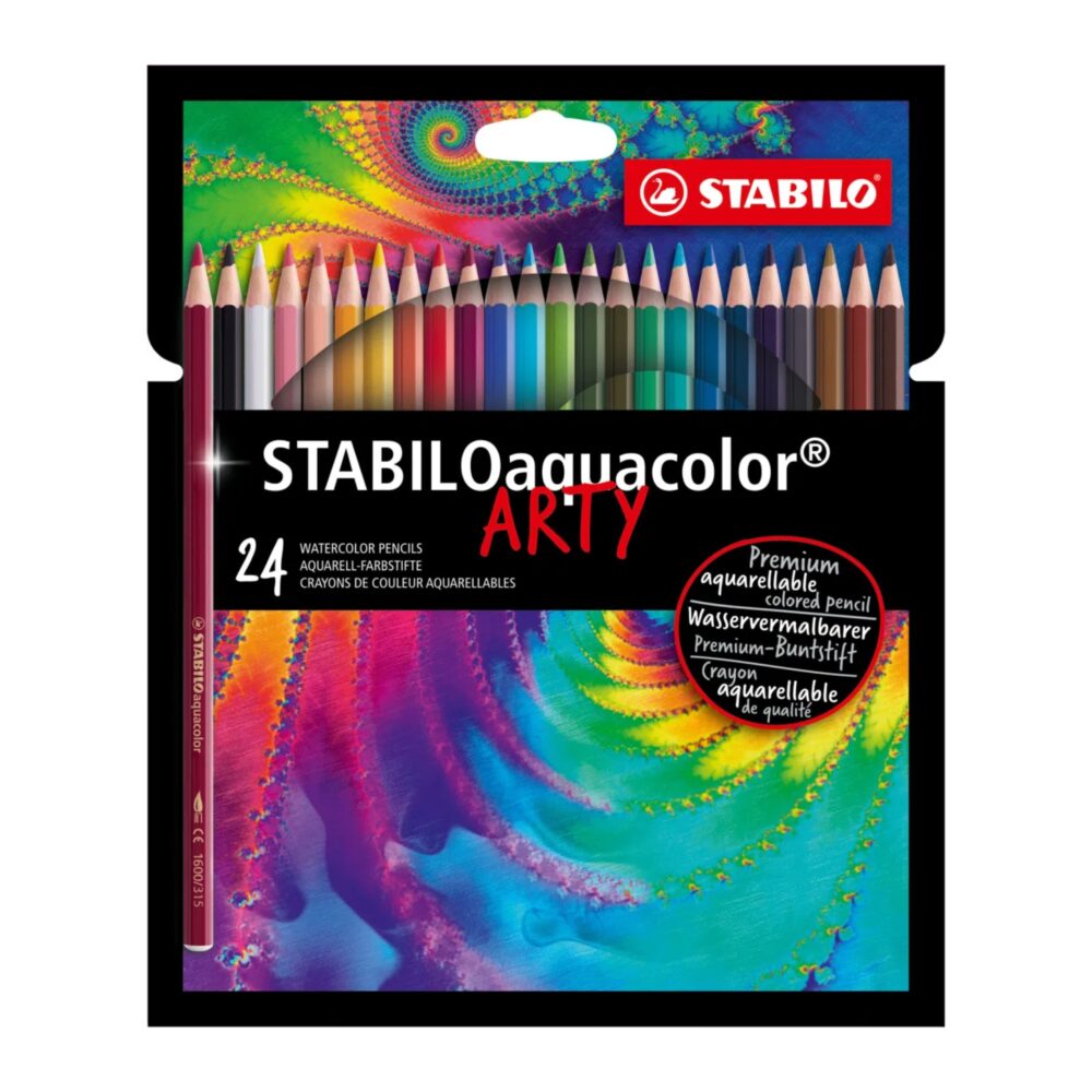 סט 24 עפרונות צבעוניים Stabilo ARTY aquacolor