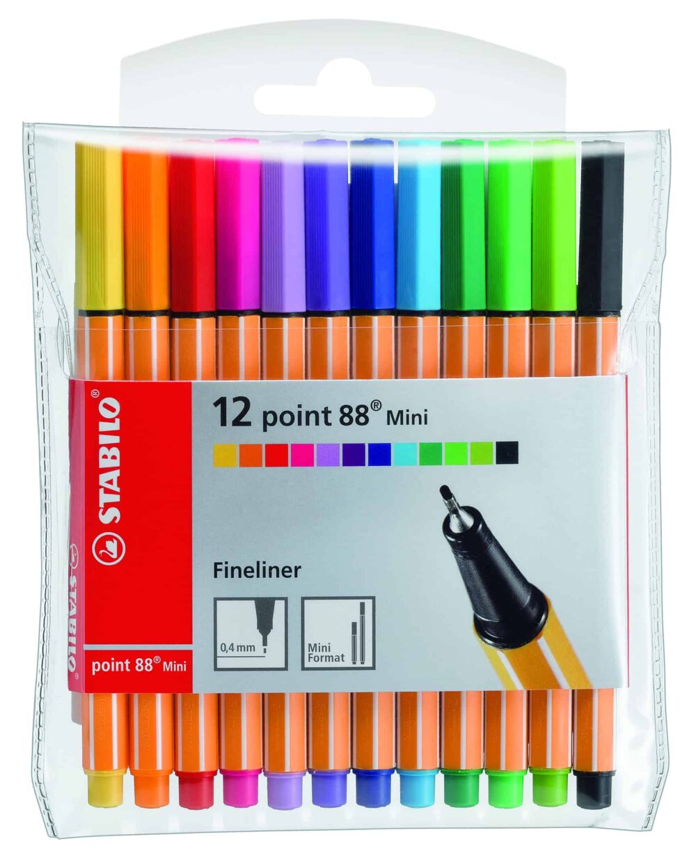 סט 12 עטי לבד POINT 88 מיני