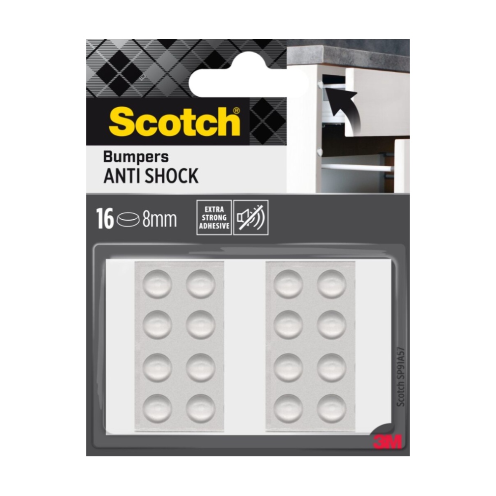 סקוטש כריות סופגות שקוף 8מ''מ 16 יח' 3M