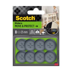 סקוטש מחליק רהיטים להזזה ולהגנה אפור 25מ''מ 8יח'