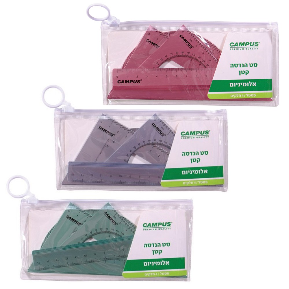 סט הנדסה אלומניום פסטל 15 ס"מ