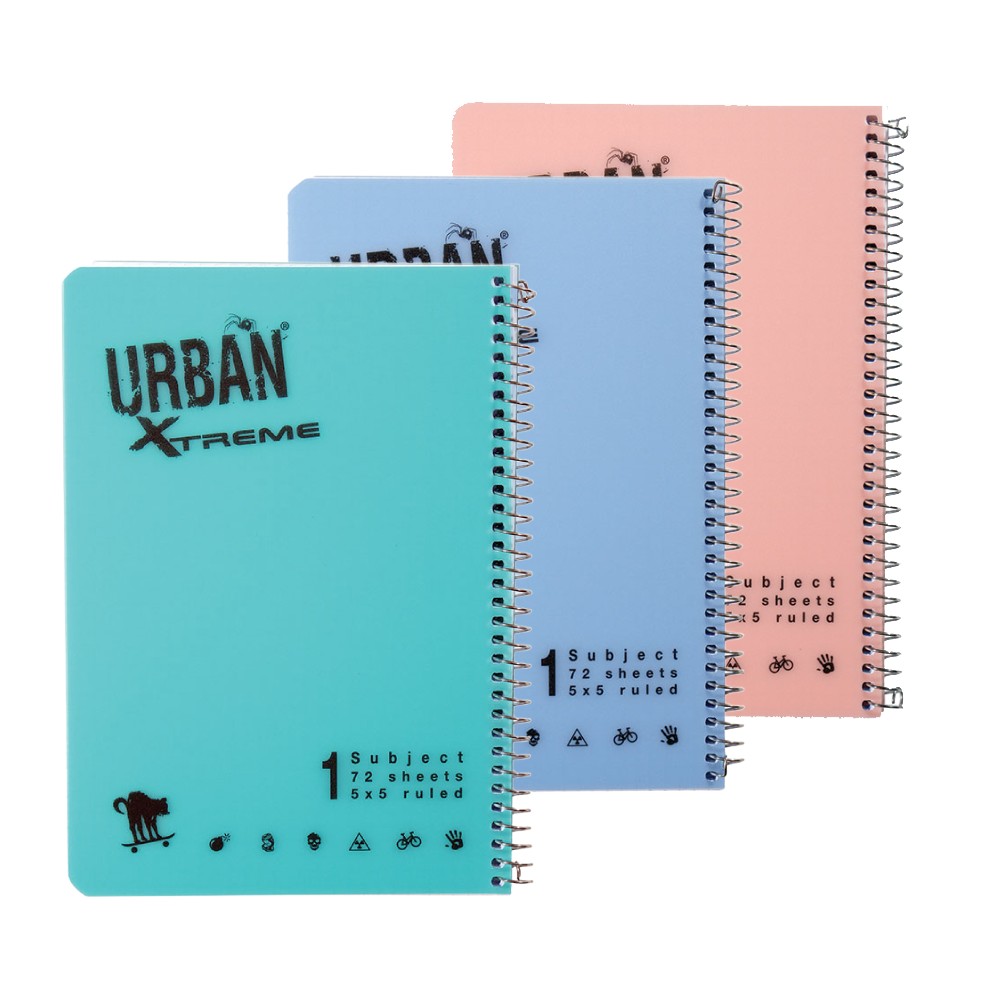 סט 3 מחברות A4 אורבן פסטל מעורב משובץ נושא 1