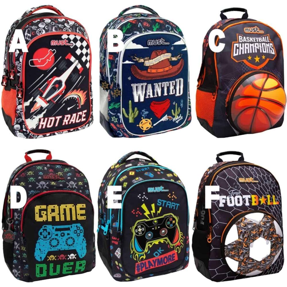 תיק גב מעוצב 2 תאים - בנים