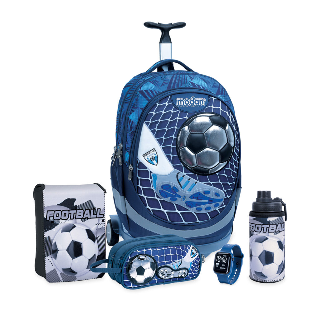 מארז מנצח כדורגל כדור ברשת כחול