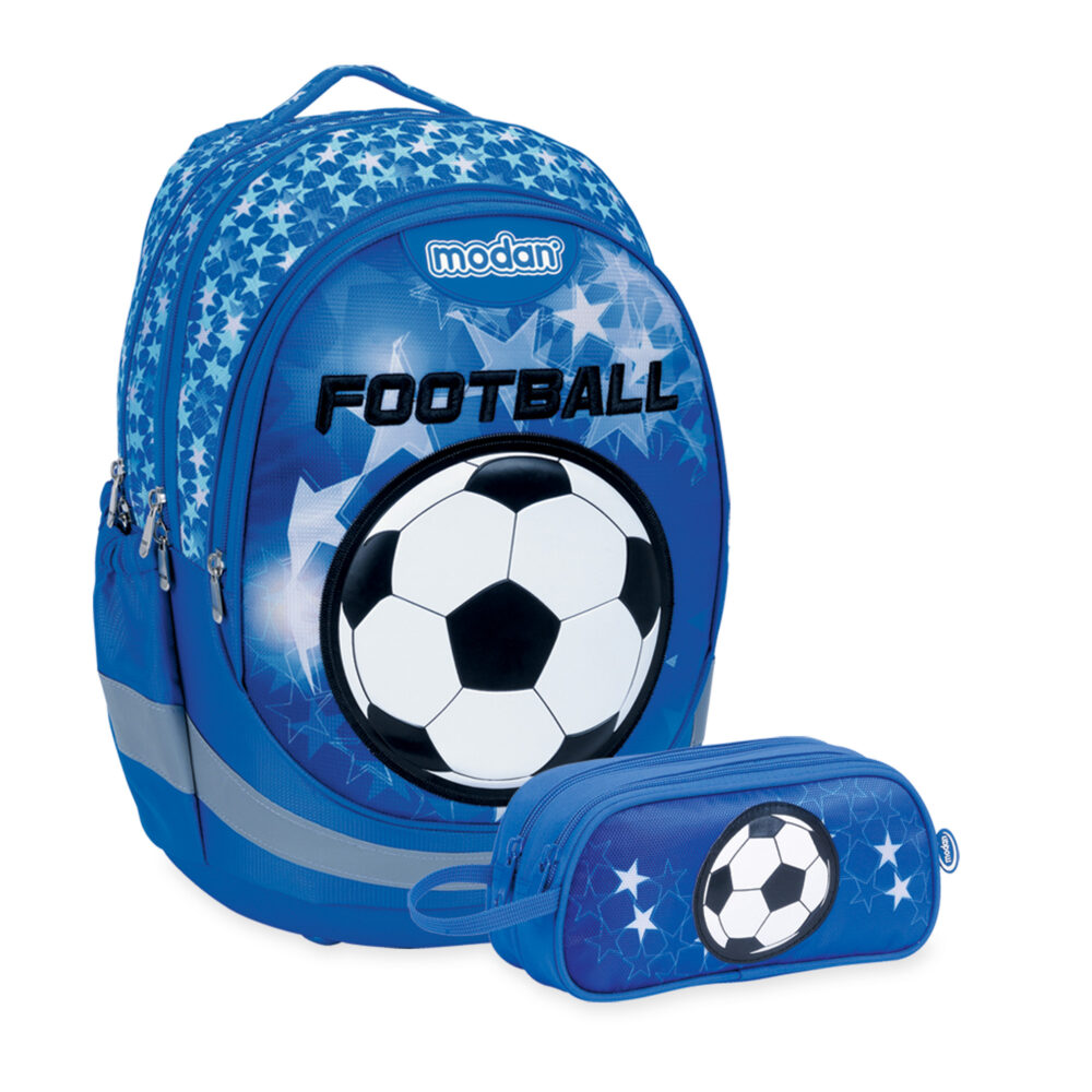 תיק אורטופדי וקלמר כדורגל כחול כוכבים