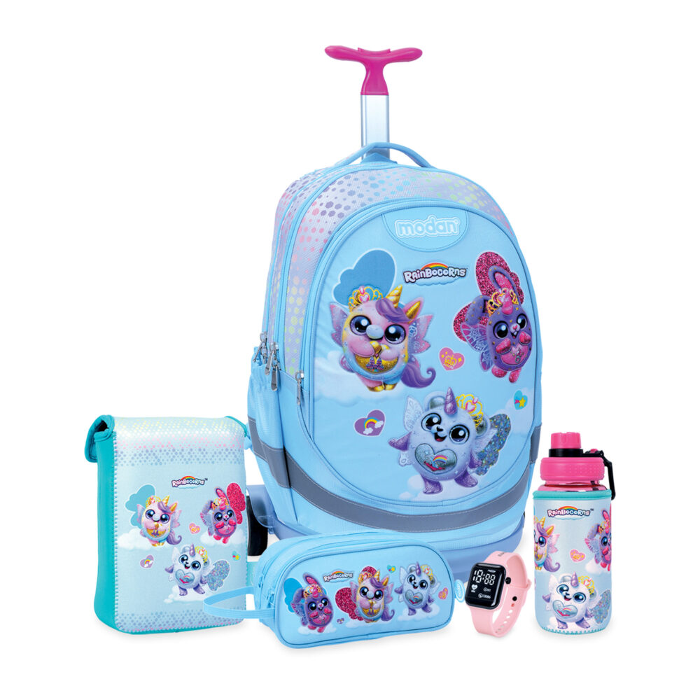 מארז מנצח ריינבוקורן תכלת 3 דמויות