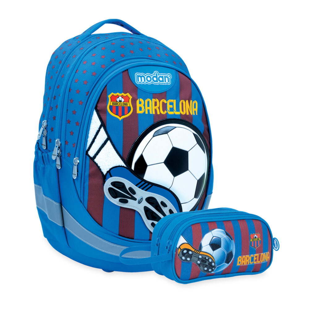 תיק אורטופדי וקלמר כדורגל ברצלונה בעיטה