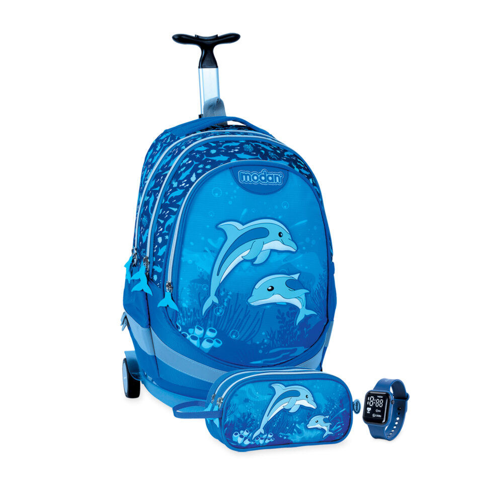 תיק טרולי וקלמר דולפינים מתחת למים