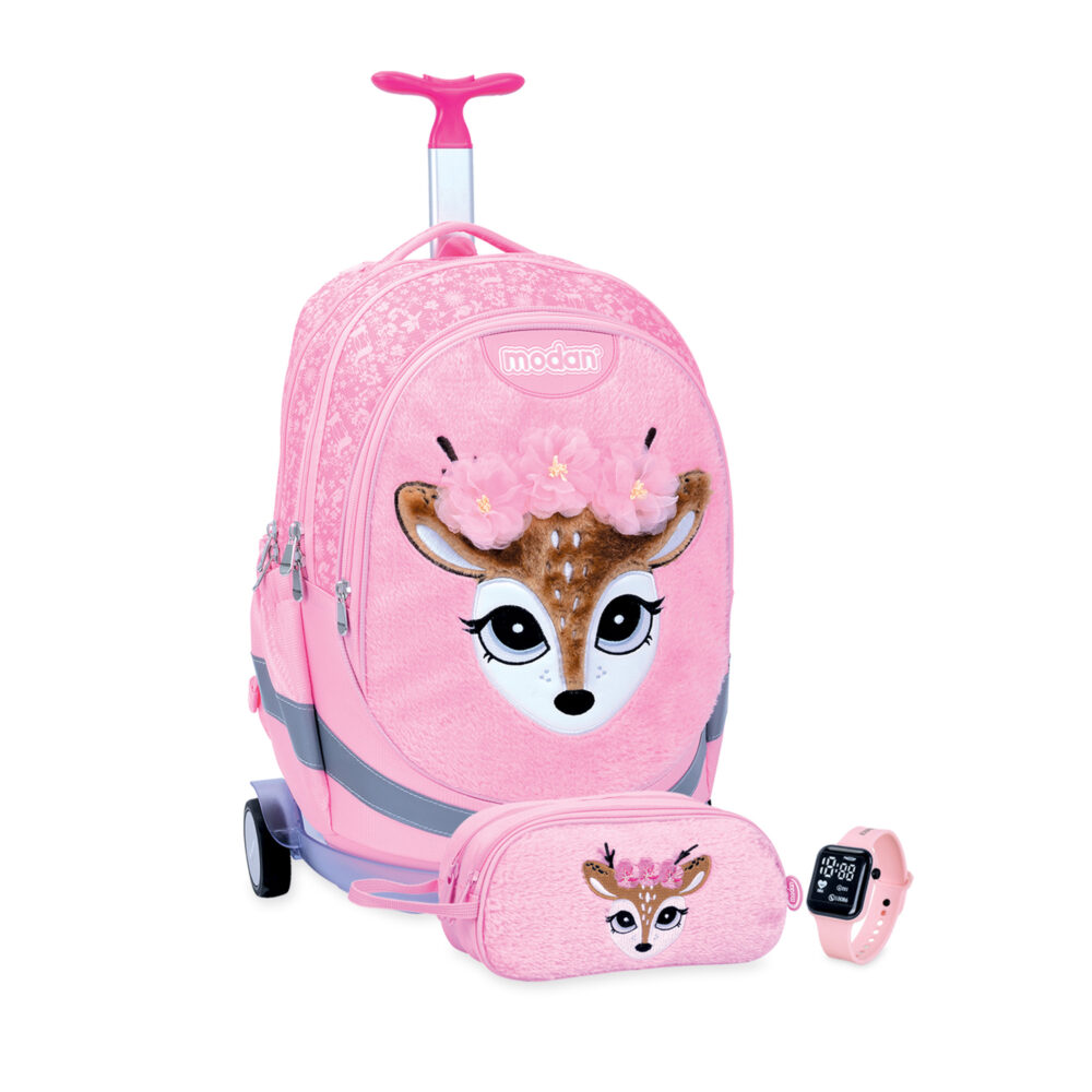 תיק טרולי וקלמר במבי רקע פרווה