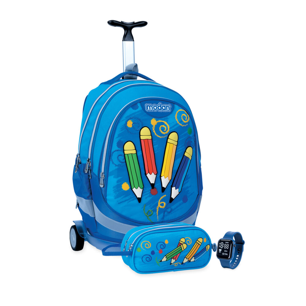 תיק טרולי וקלמר עפרונות רקום