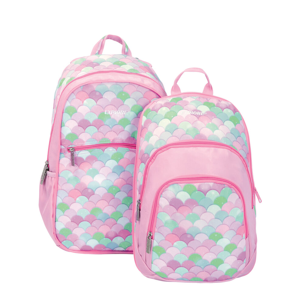 תיק בר בנות קשקשים סגול ורוד טורקיז אקספלור 2in1