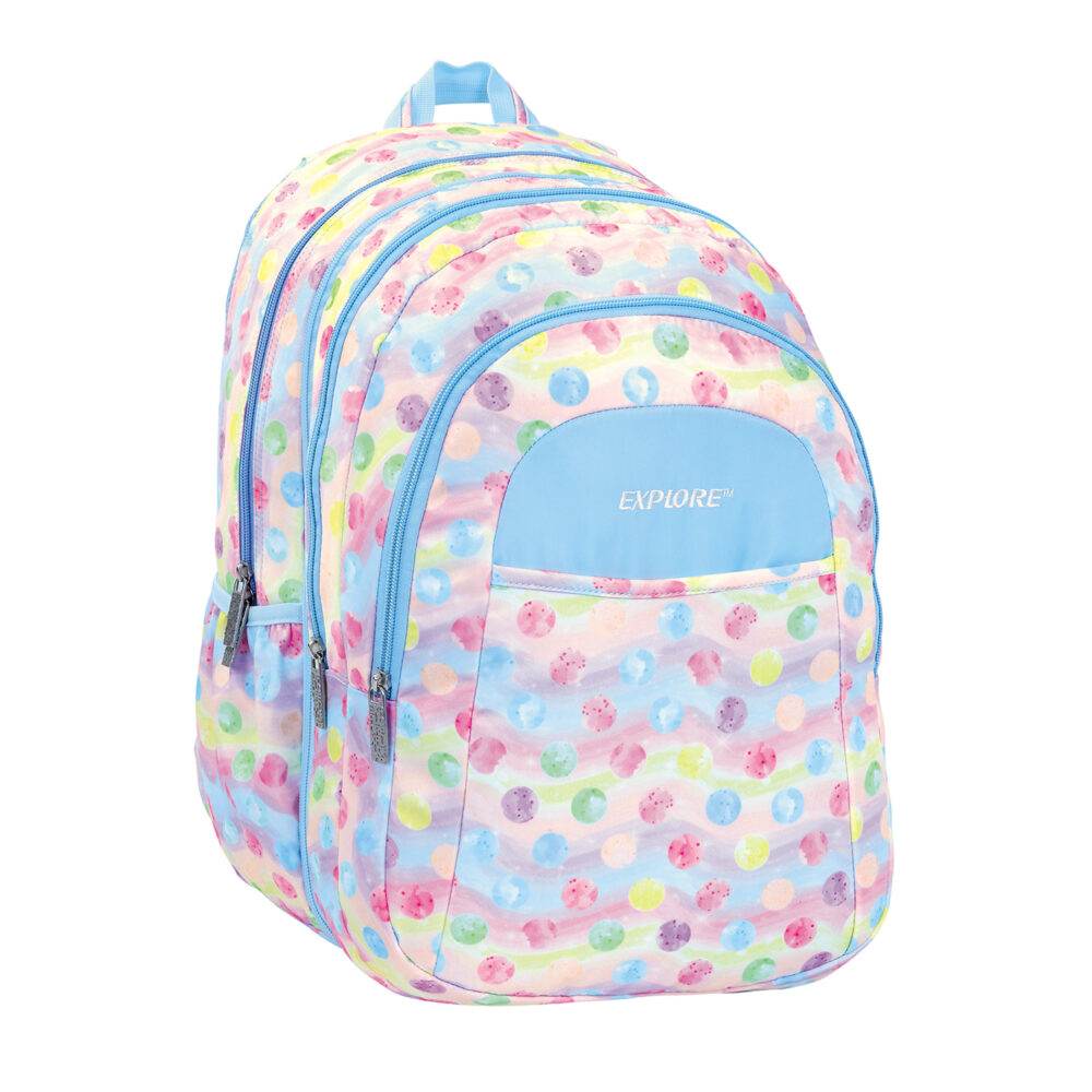 תיק שני בנות נקודות צבעוניות אקספלור 2in1