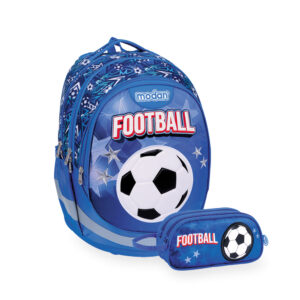 תיק אורטופדי וקלמר כדורגל כוכבים FOOTBALL באדום