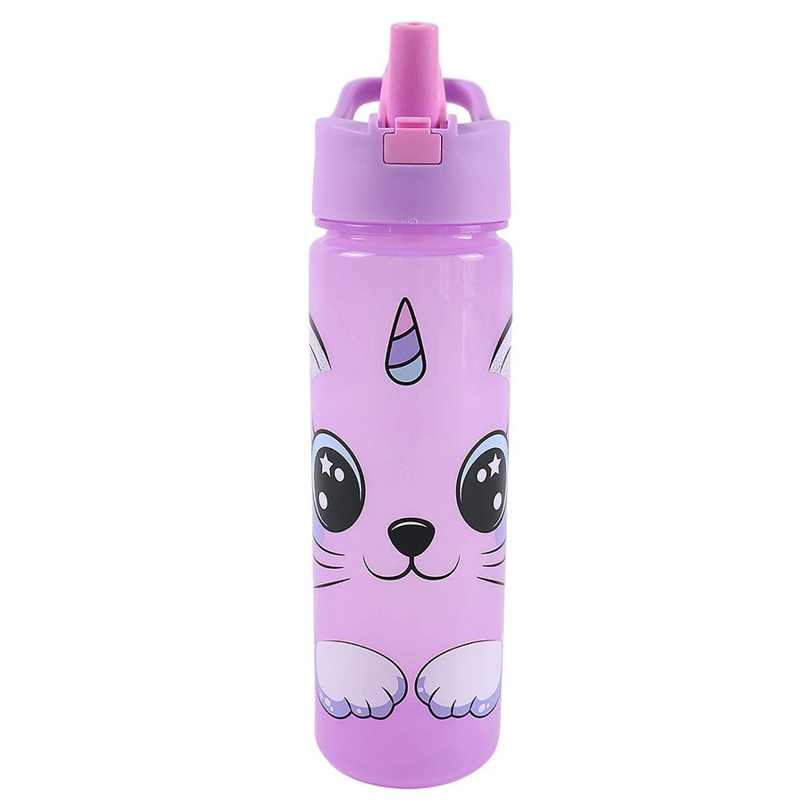 בקבוק שקוף עם לחצן חד קרן חתול 600מ"ל