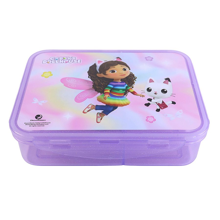 קופסת אוכל מחולקת 4 קליפסים בית הבובות של גבי